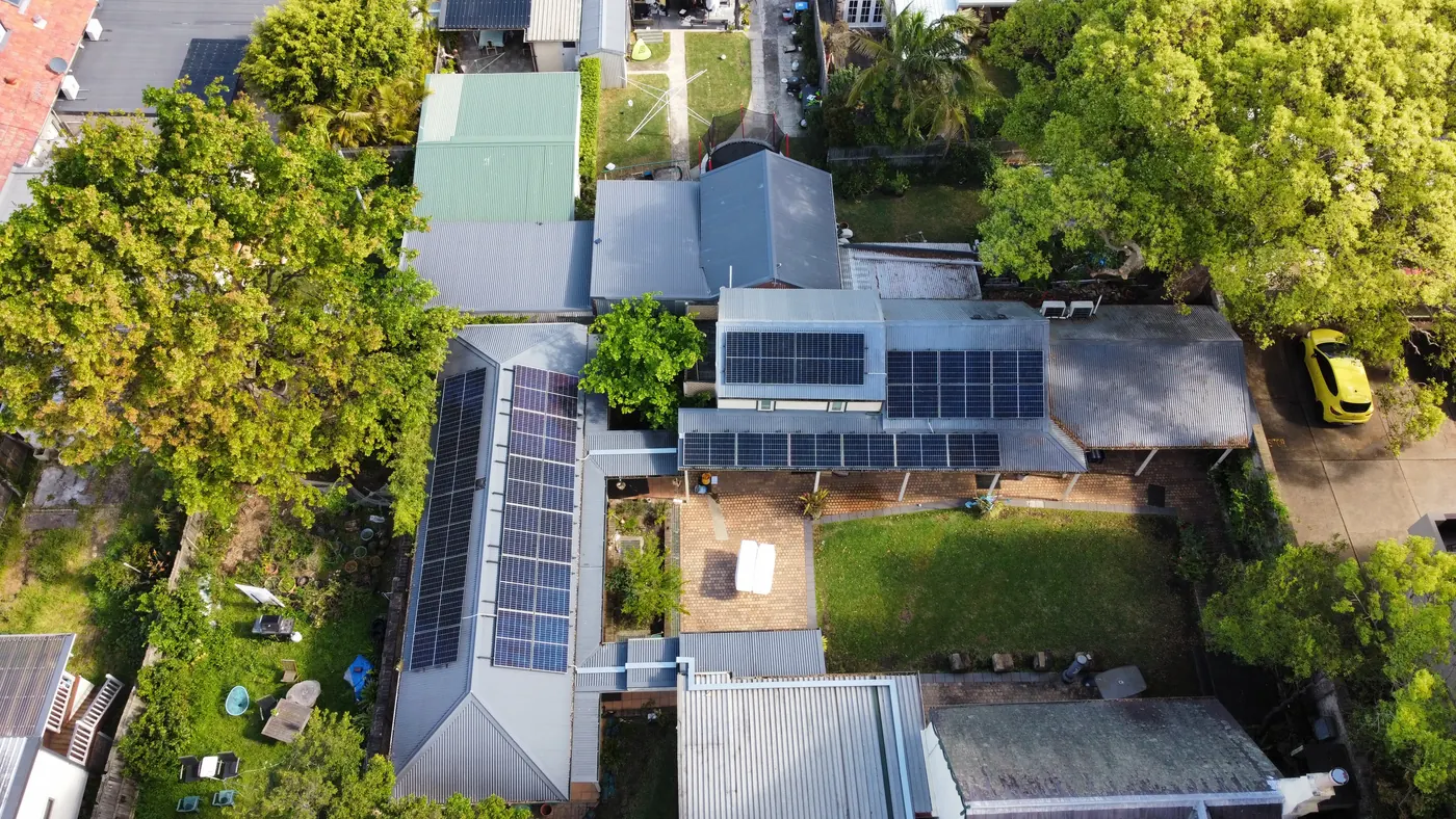 Large solar array on a metal roof